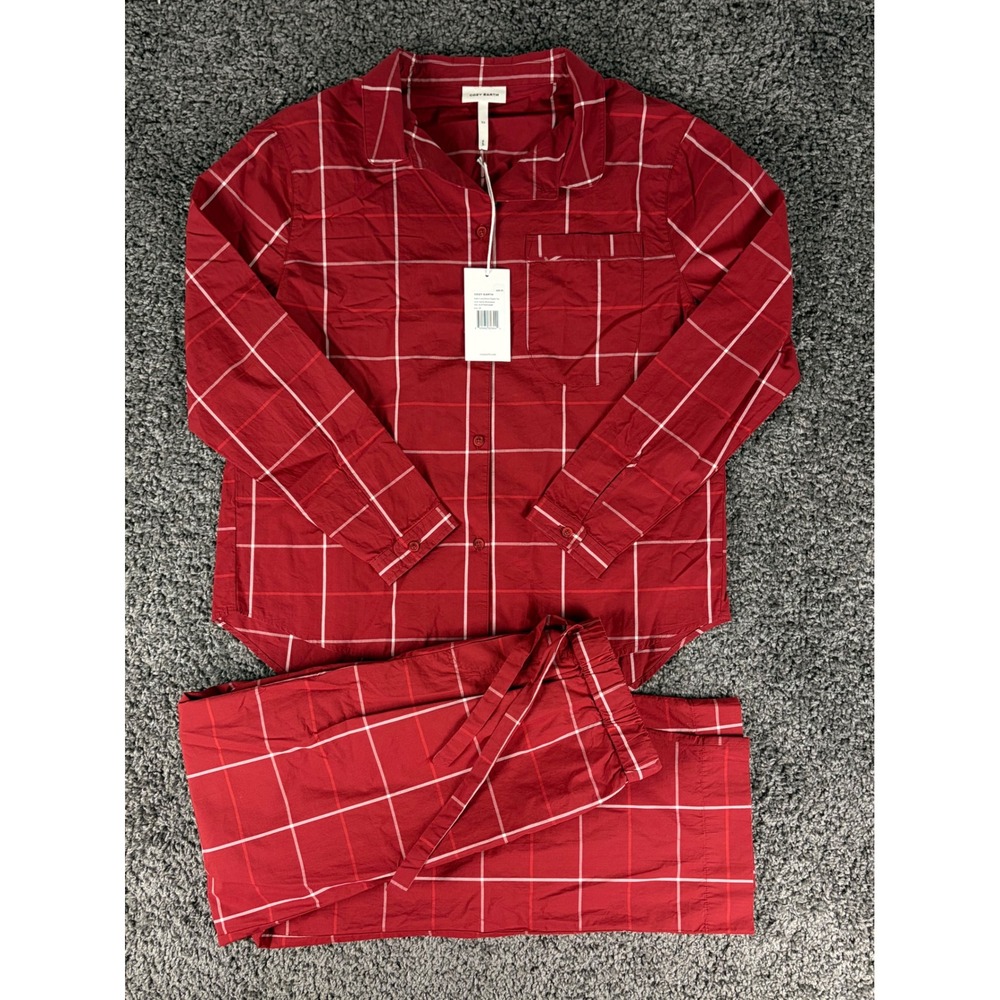 Cozy Earth Sutton Pajama Set Garnet Windowpane Red Plaid XS SLSPTGWPXS6691